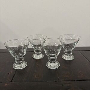 Set of 4 Circle Art of Glass Short-Footed Goblets (6 oz) - Handcrafted in Turkey